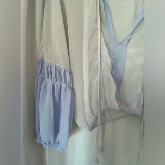 Free People Boho Periwinkle Blouse Size Woman’s XS (Runs Large) - Picture 2 of 7